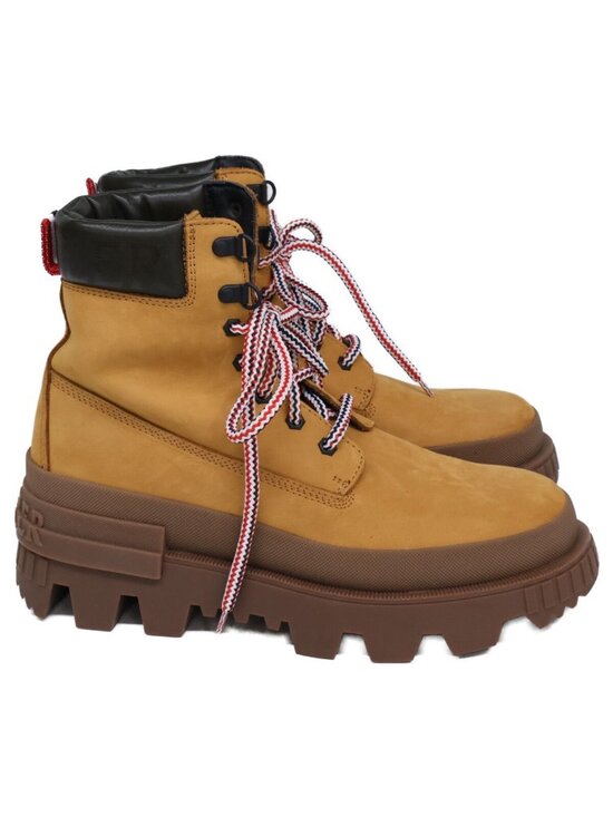 Moncler Mon Corp Lace-Up Boots - Brown | Editorialist Moncler Mon Corp Lace Up Boots